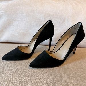 Black suede doleman heels.